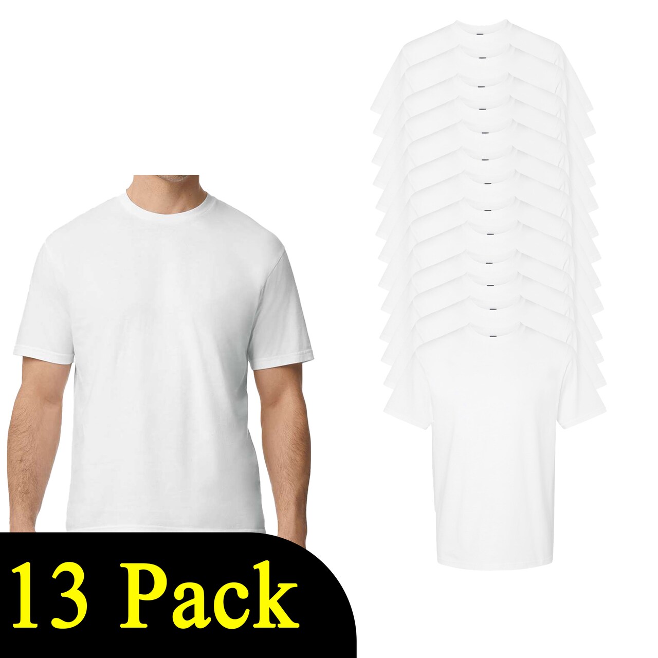 Gildan Unisex Softstyle Midweight White Craft Blank T-Shirt Bundle for DIY Printing Projects